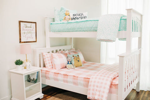 bunk bed with stairs and desk