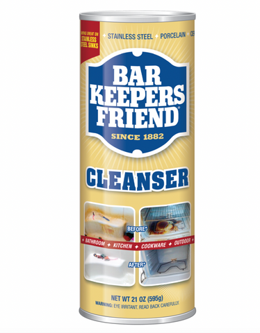 A yellow bottle of Bar Keepers Friend.