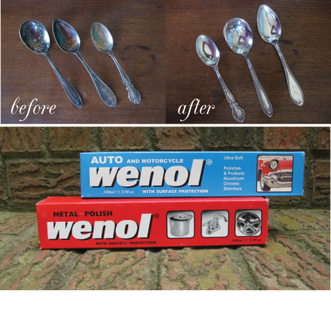 Wenol metal polish. It does magic when bringing a dull finish to a sh