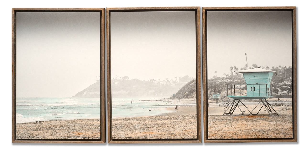 Beach photograph triptych