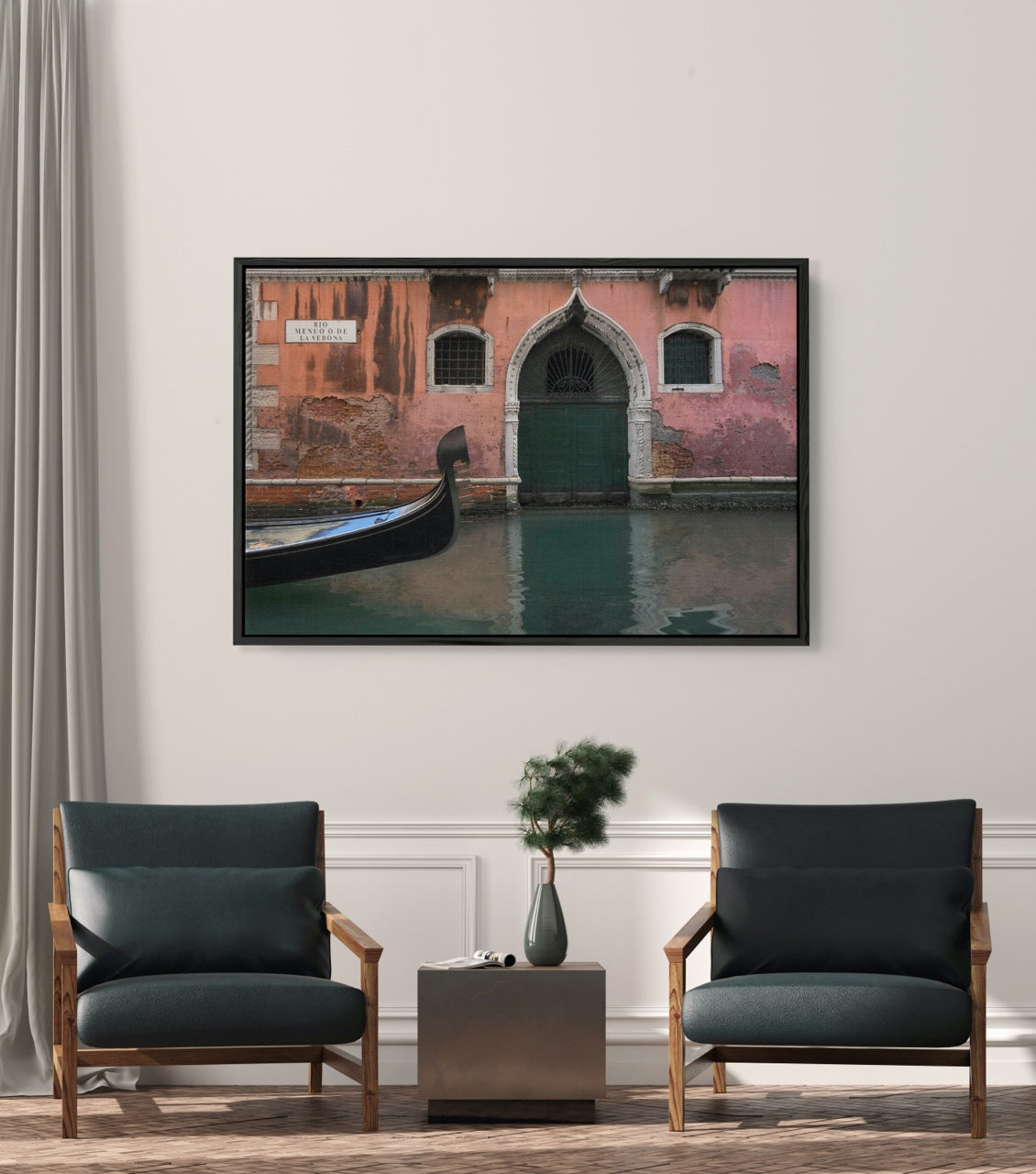Wall art of a gondola in Venice Italy