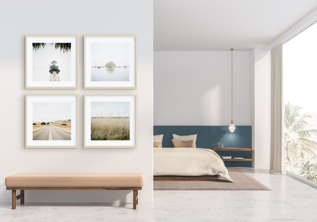 bedroom coastal gallery wall