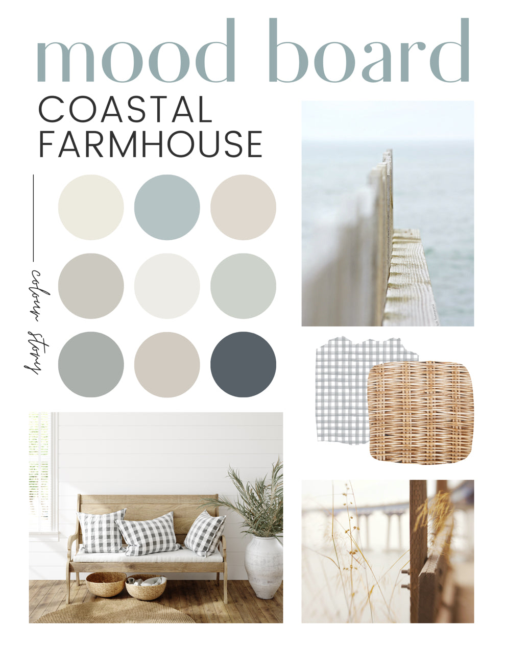 Coastal Farmhouse mood board