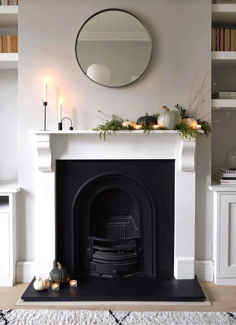 fall mantle with candles