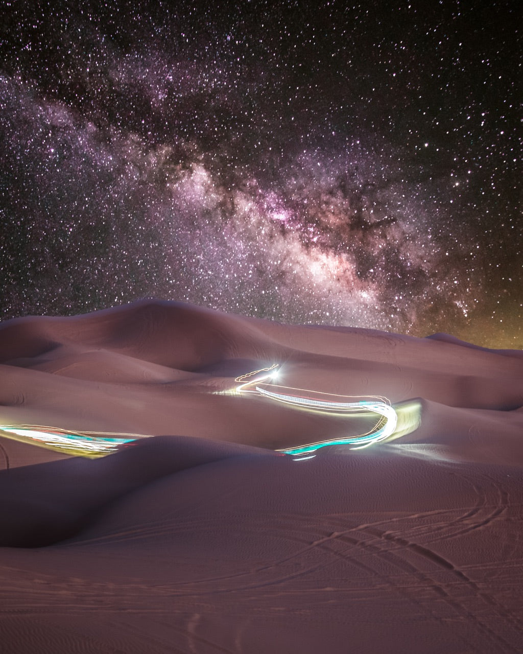 Nighttime desert with Milky Way