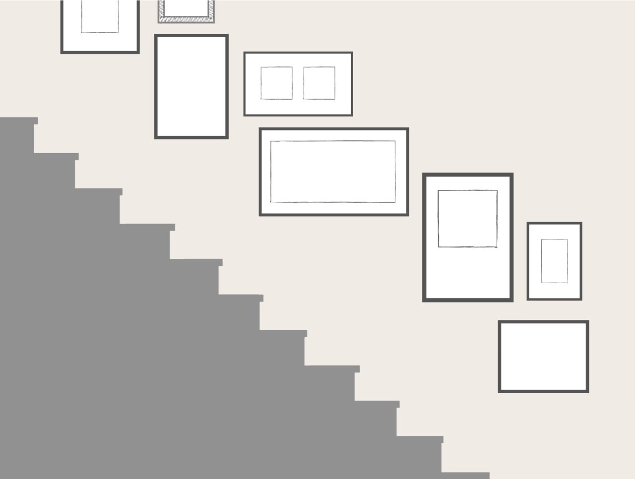 Staircase Gallery Wall Organic Layout