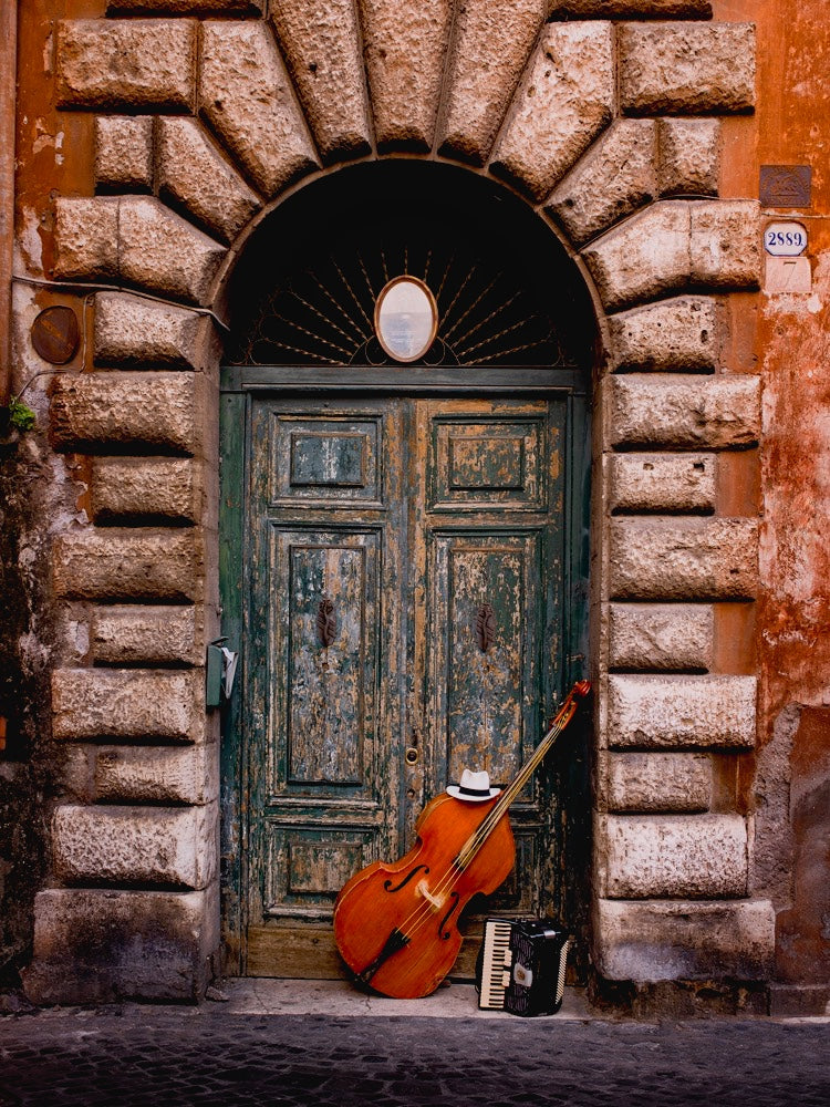 Brick archway in Italy with Viola