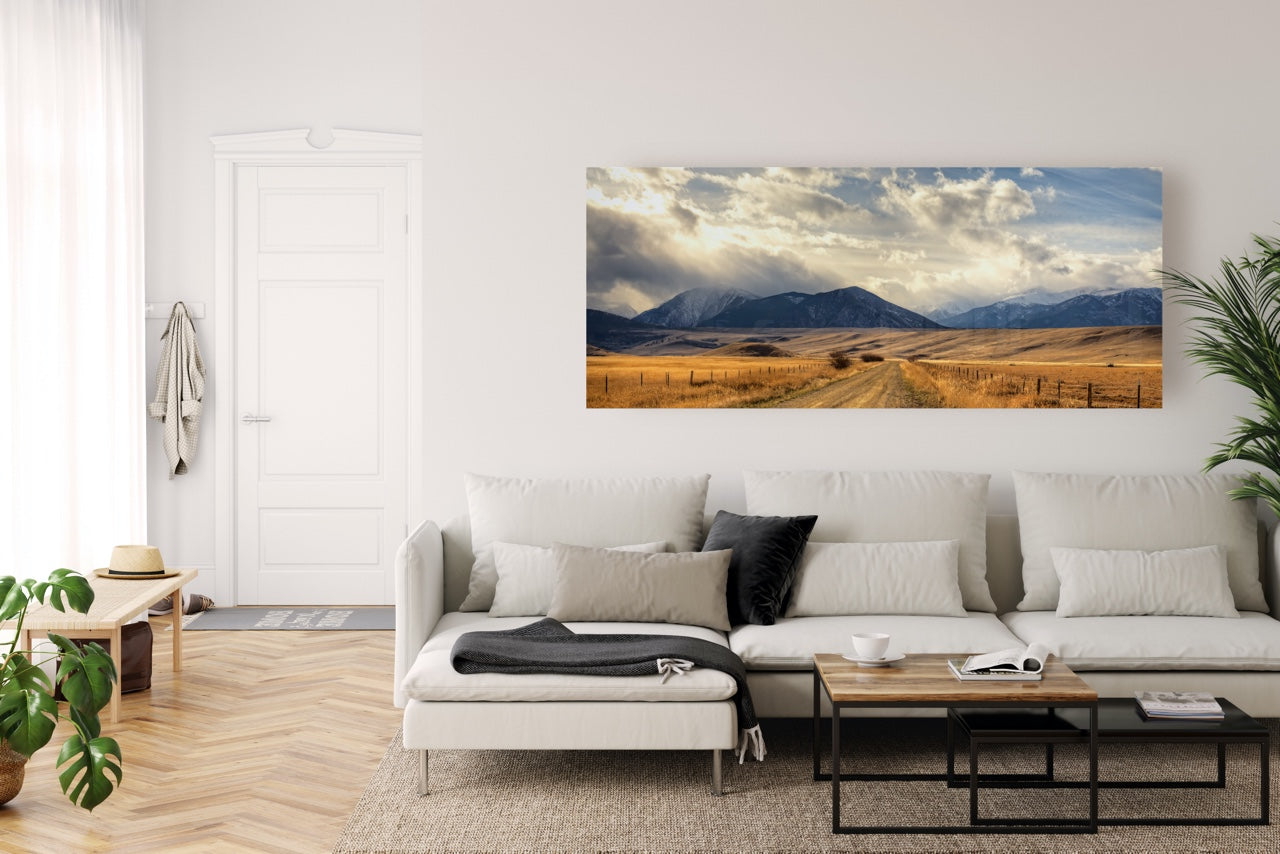 Landscape Photography of mountains in living room
