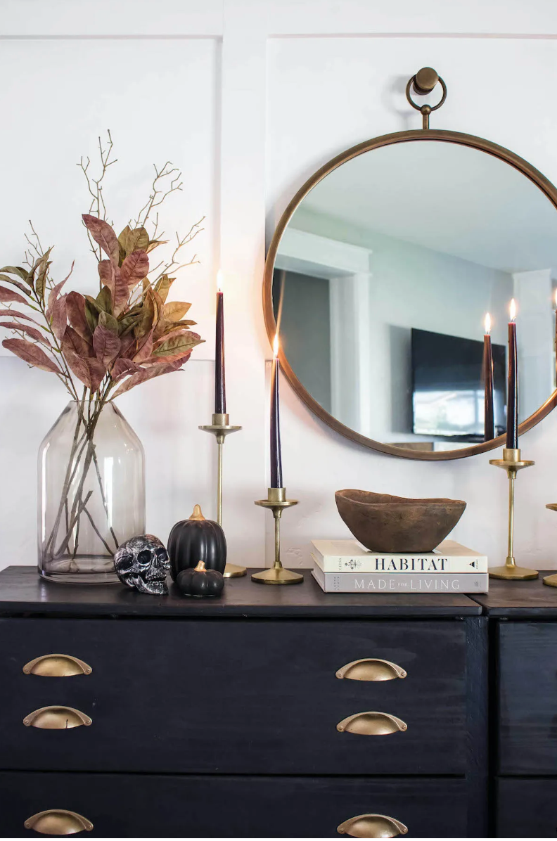 Dresser with Halloween decor