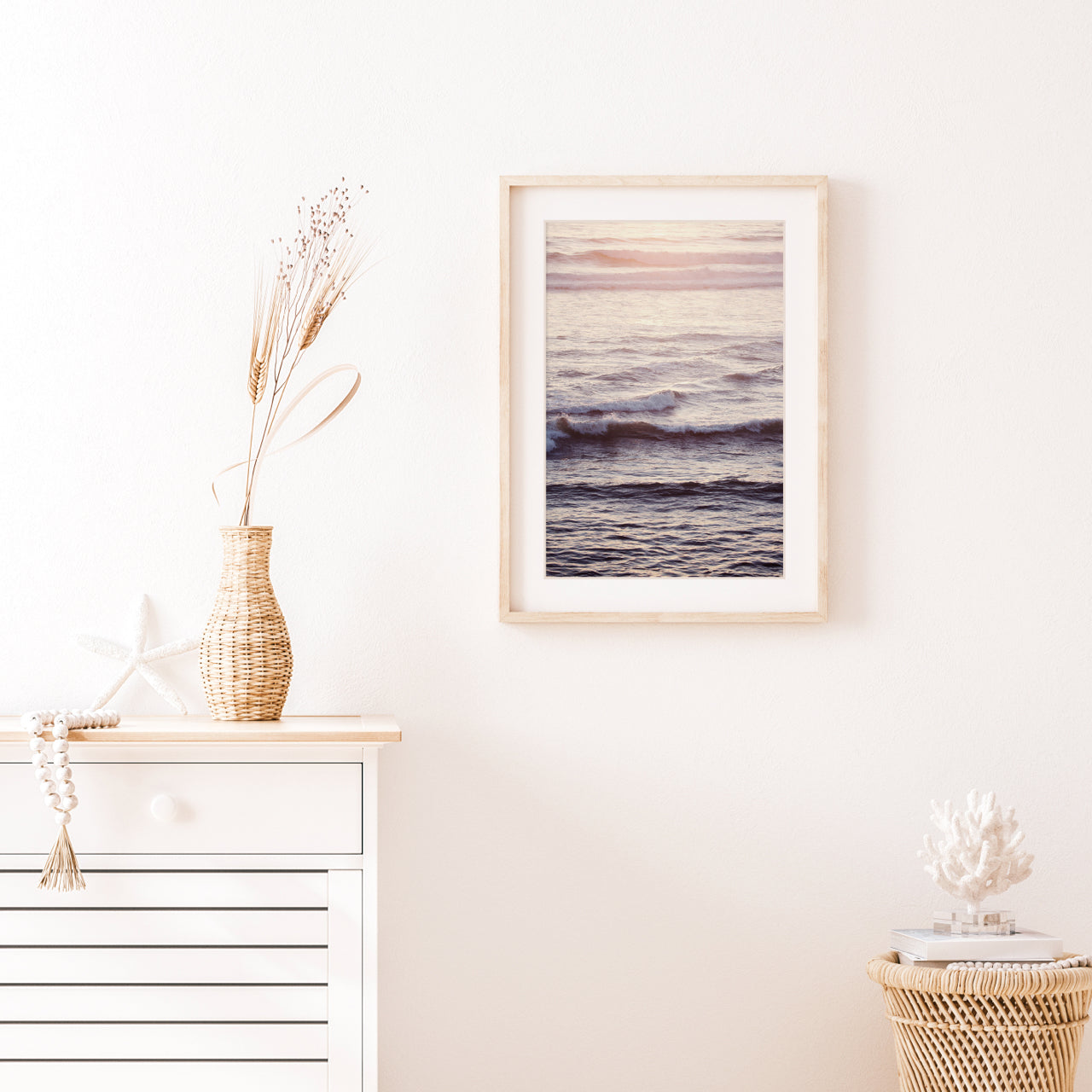 framed ocean wave art
