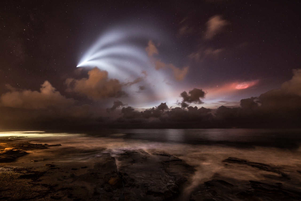 Space X Launch over the beach