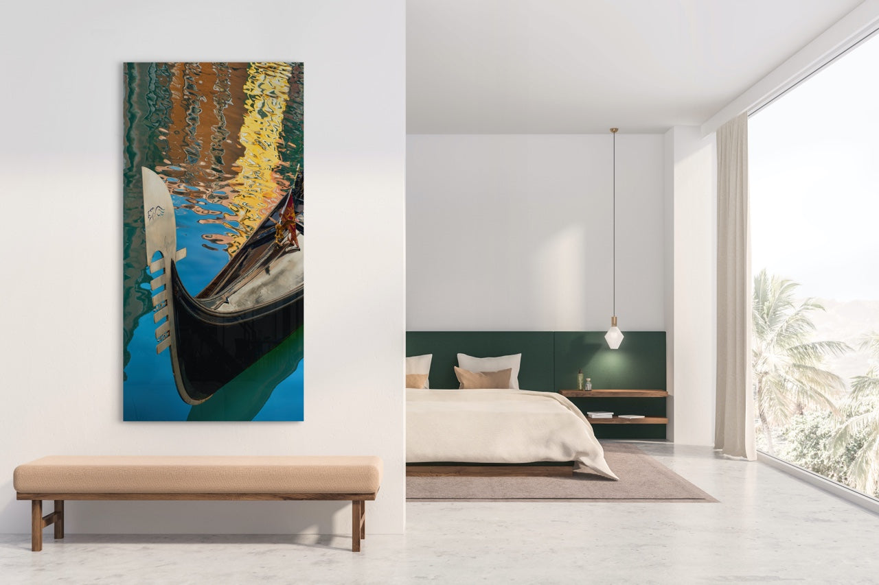 Gondola in Venice Italy Wall Art in a modern bedroom