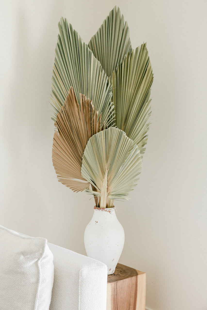 dried palm fronds beach decor