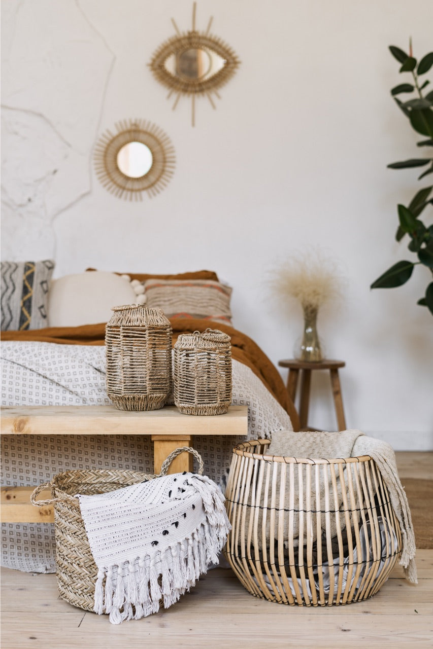 boho baskets and decor