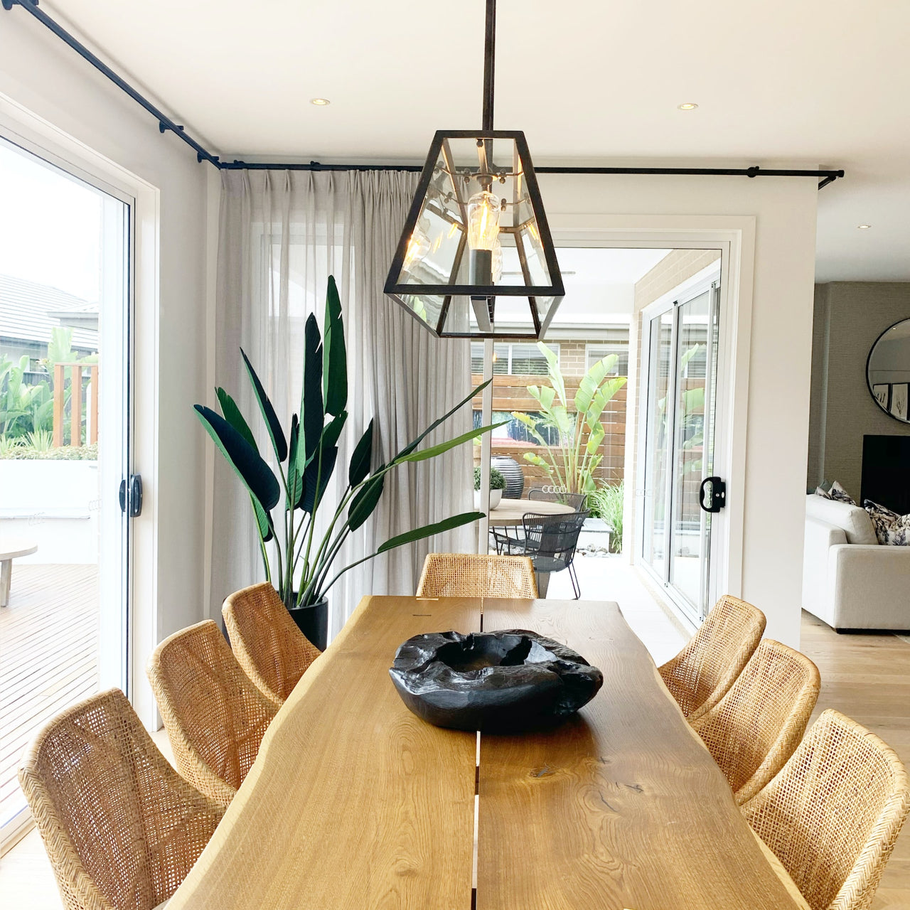 contemporary beach house dining room