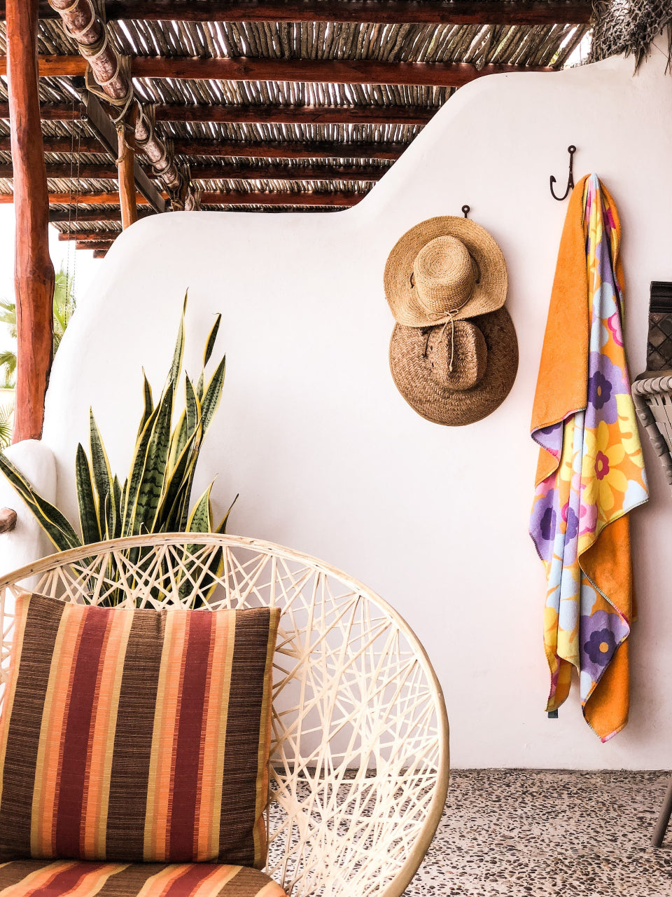 colorful beach house patio