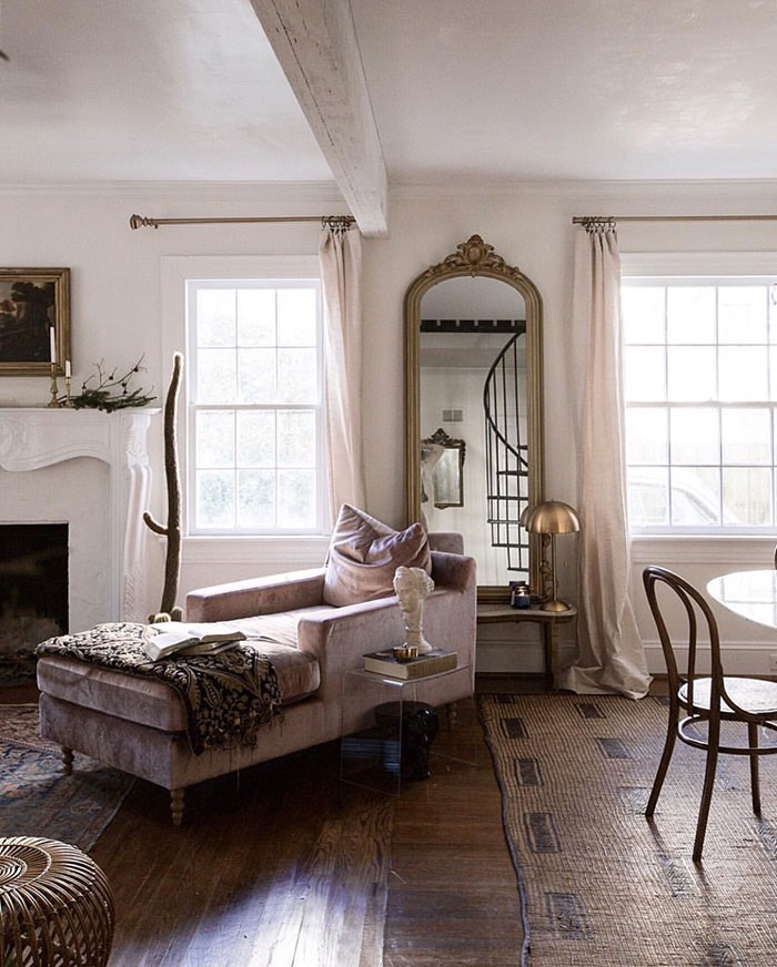 romantic living room with vintage accents