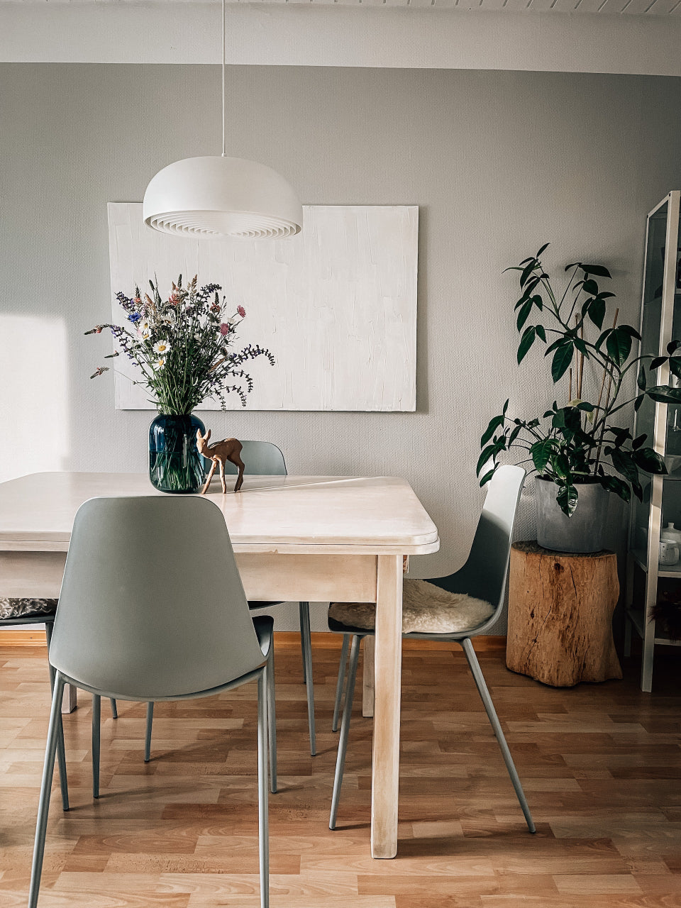 natural wood modern dining room