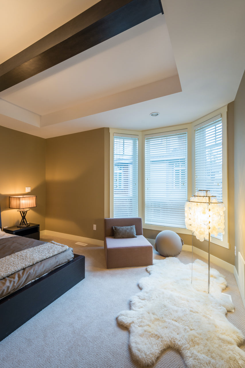 warm romantic bedroom with mood lighting