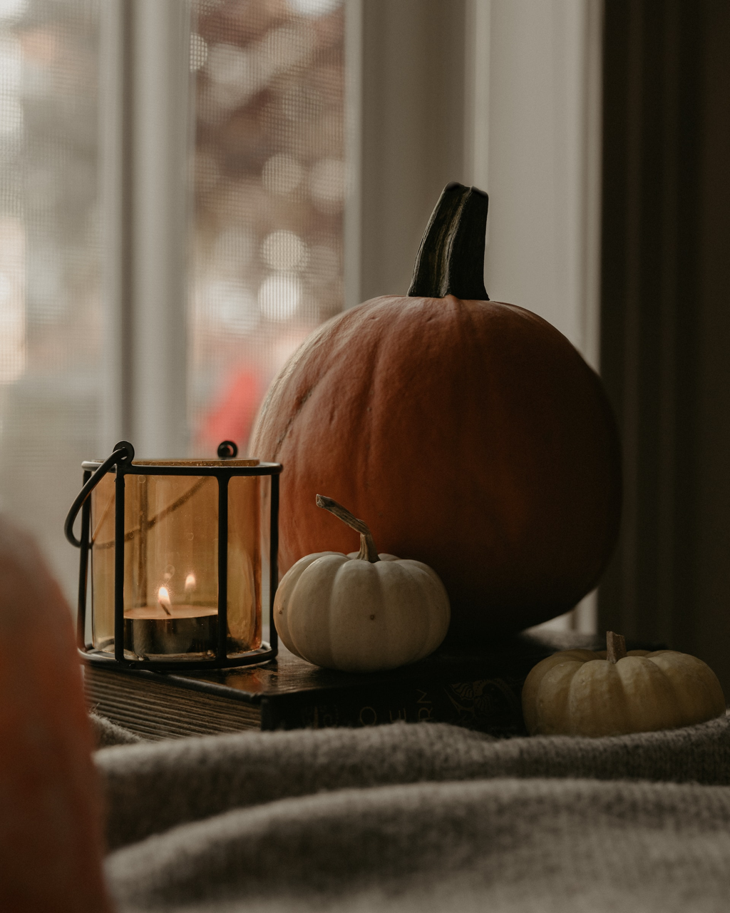 pumpkins with a lantern
