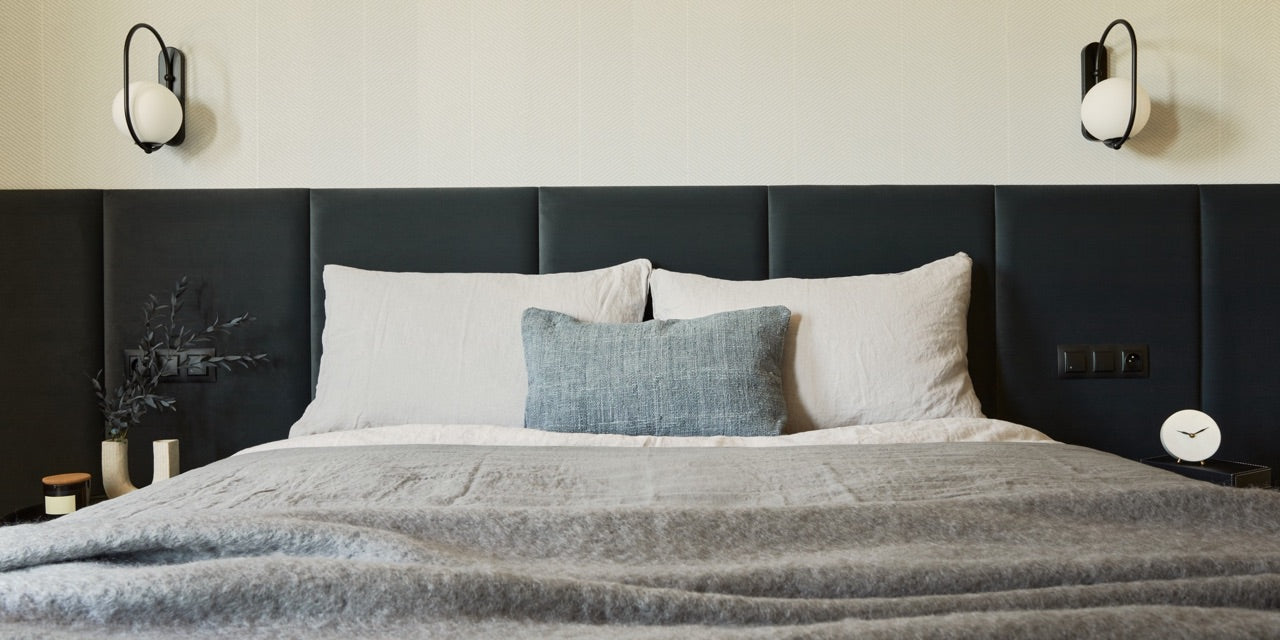 black and white modern bedroom