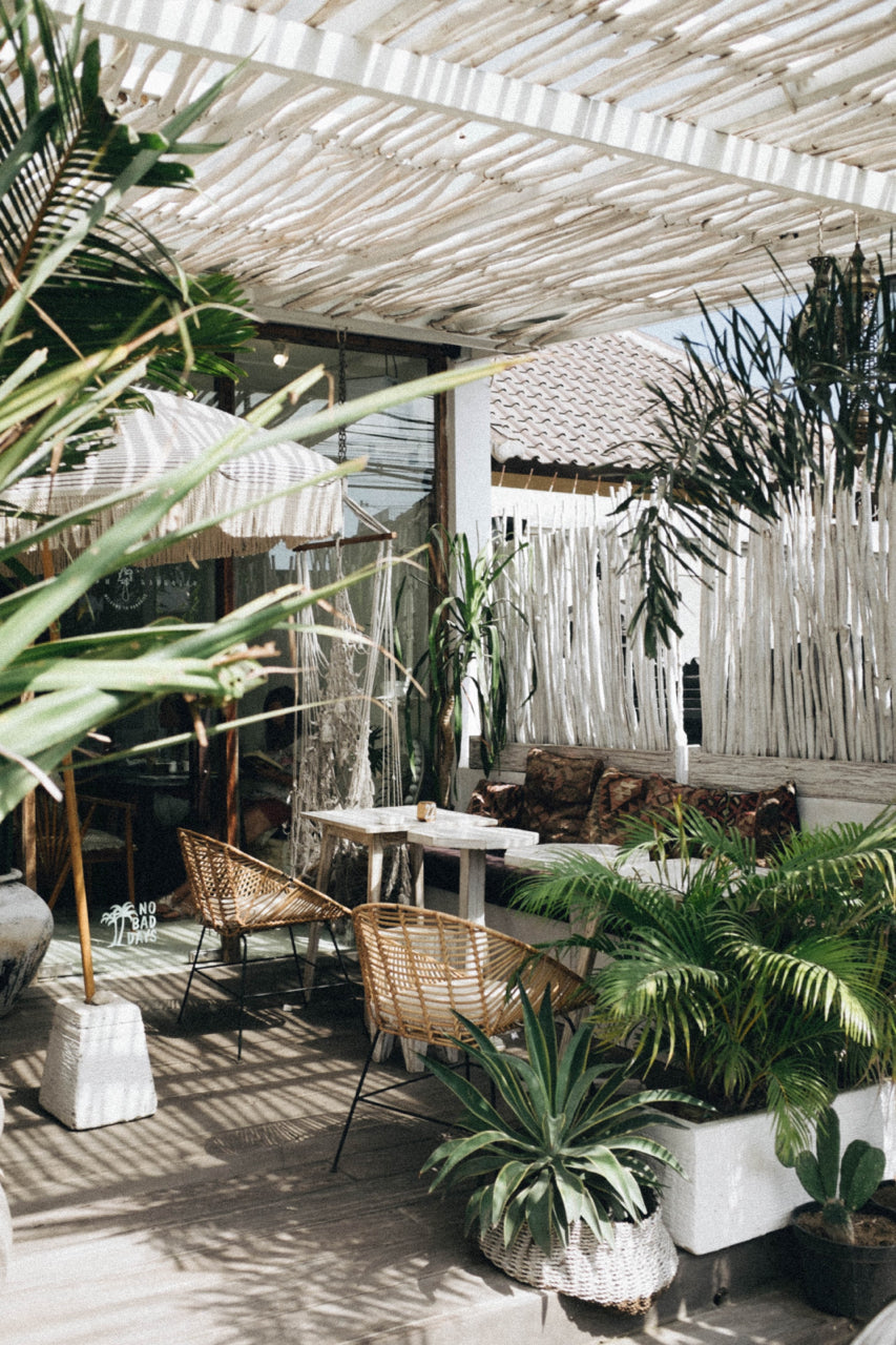 tropical beach house patio
