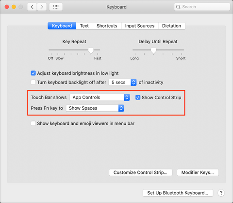 Customize Touch bar