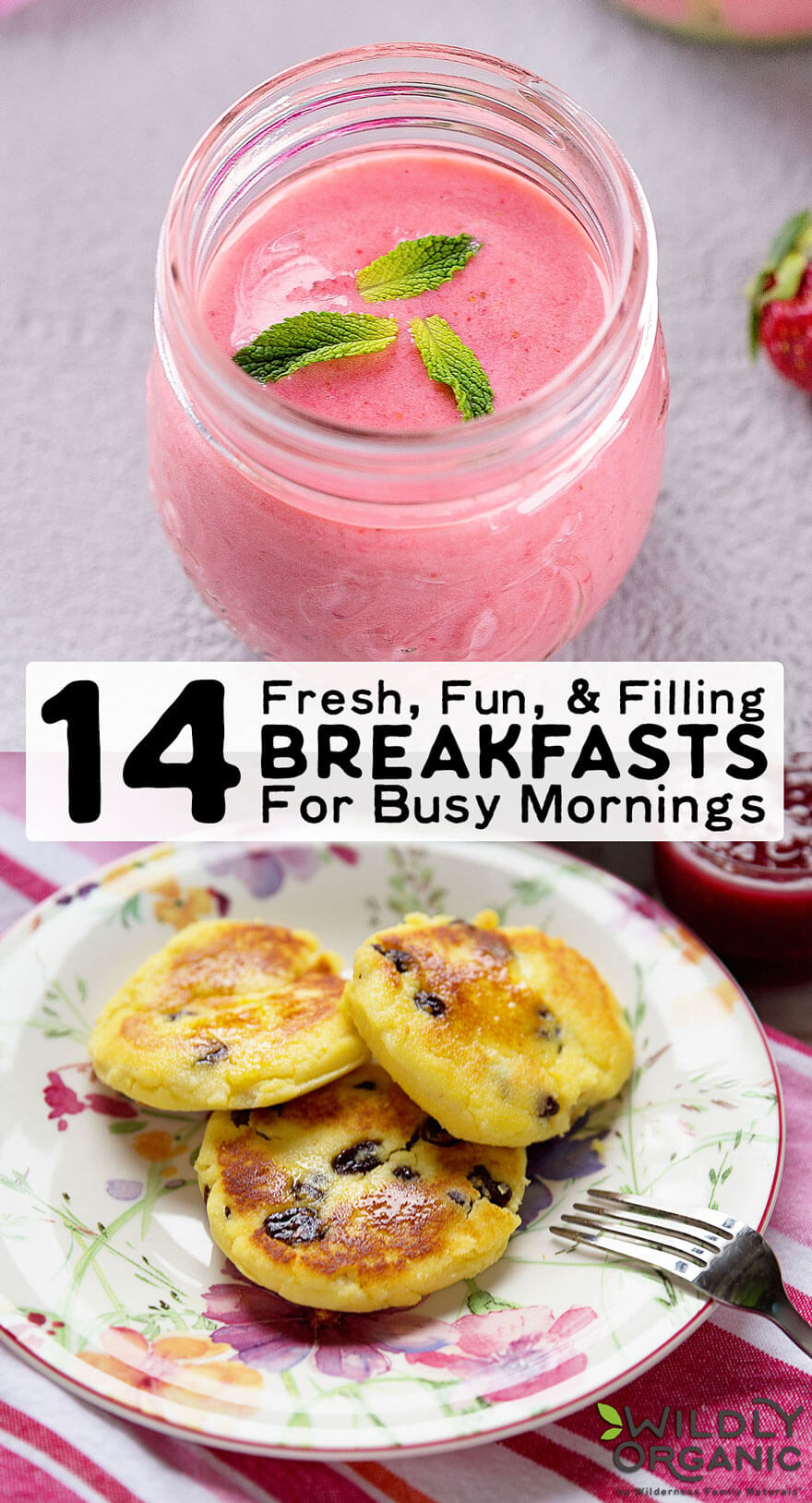 14 Fresh, Fun, & Filling Breakfasts For Busy Mornings | The start of a new school year means it's time to think about the most important part of your child's day... Breakfast! Add these fresh, fun, and filling breakfasts for busy mornings to your arsenal and say hello to stress-free mornings! | WildlyOrganic.com