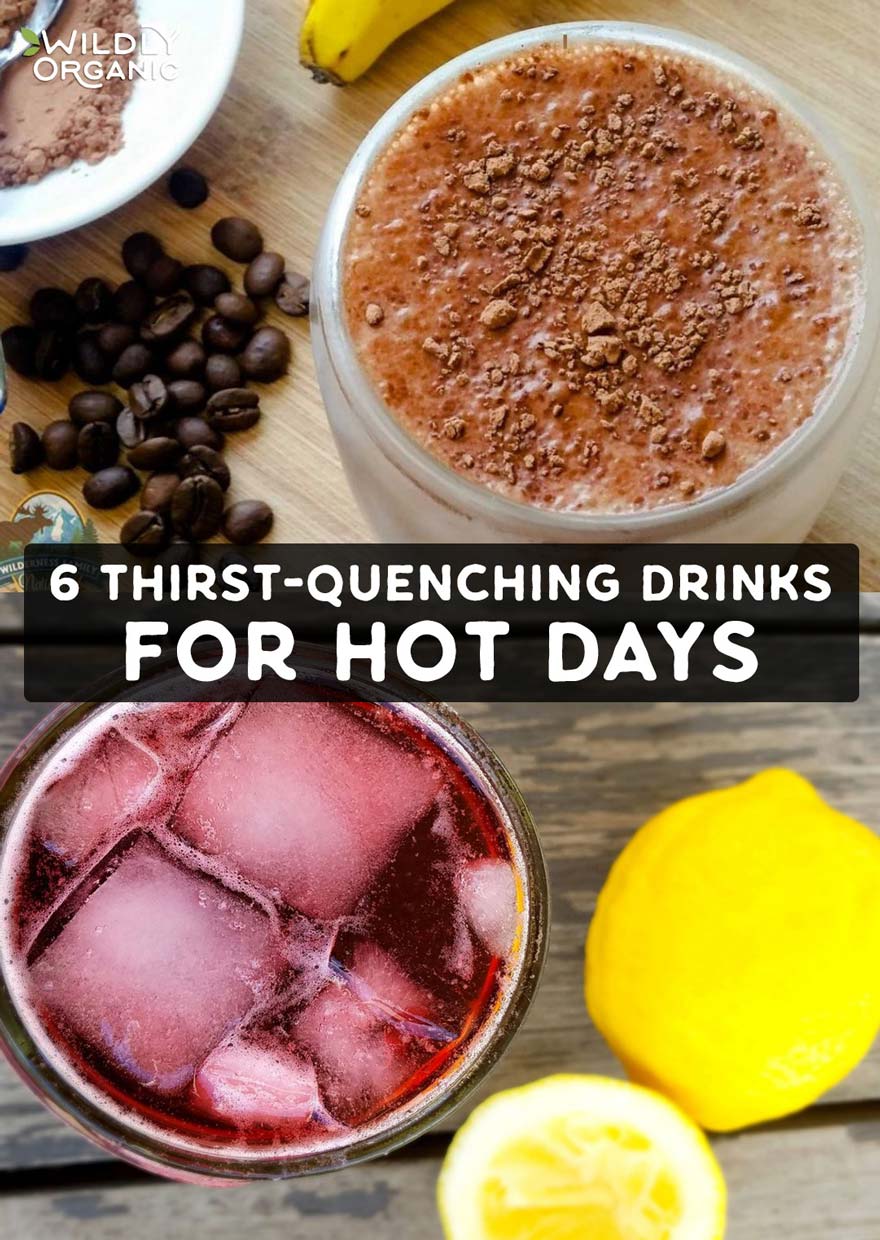 6 Thirst-Quenching Drinks for Hot Days | Don't reach for sugar-laden sports drinks, instead make your own refreshing drinks at home that are hydrating, filling and delicious, too. From fruit forward smoothies to refreshing chia frescas, these thirst-quenching drinks for hot days are made with real food ingredients that are good for you and will keep you going all summer long! #glutenfree #realfood #allergyfriendly #drinks #refreshing