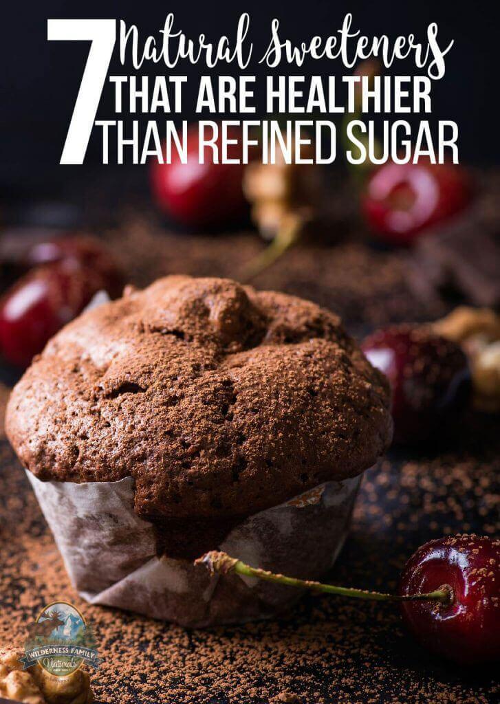 7 Natural Sweeteners That Are Healthier Than Refined Sugar | Sugar is sugar, right? Nope. Here are 6 amazing natural sweeteners refined sugar out of the water. These sweeteners are less processed, more sustainably produced (no pesticides or GMOs!), organic, and healthier since they contain trace levels of minerals. | WildernessFamilyNaturals.com