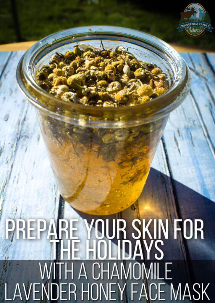 Prepare Your Skin For The Holidays With A Chamomile Lavender Honey Face Mask | Guess what's a dead giveaway that we're feeling tired, stressed, eating more sugar, and getting less sleep during the holidays? Our skin. Show your best face throughout the holiday season with this relaxing and brightening honey face mask. | WildernessFamilyNaturals.com