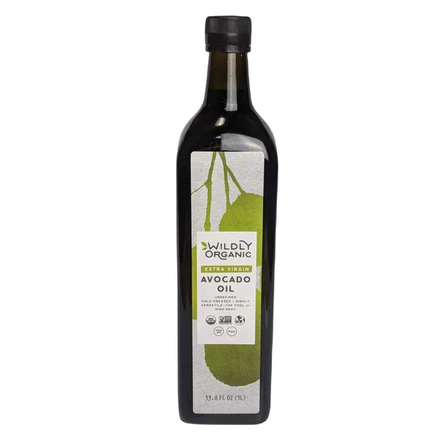 A dark bottle of Wildly Organic’s Avocado Oil