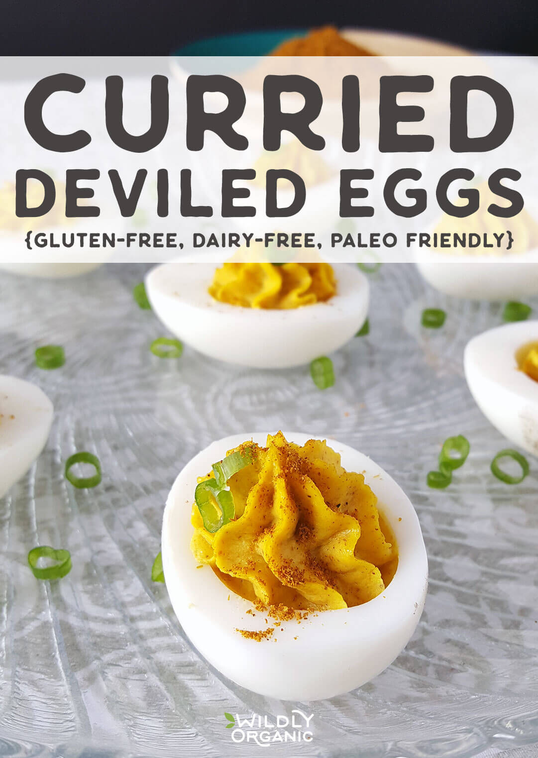 Photo of Curried Deviled Eggs on a plate.