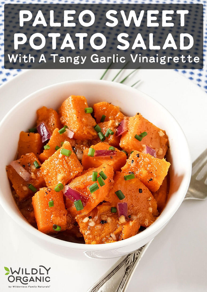 Paleo Sweet Potato Salad With A Tangy Garlic Vinaigrette