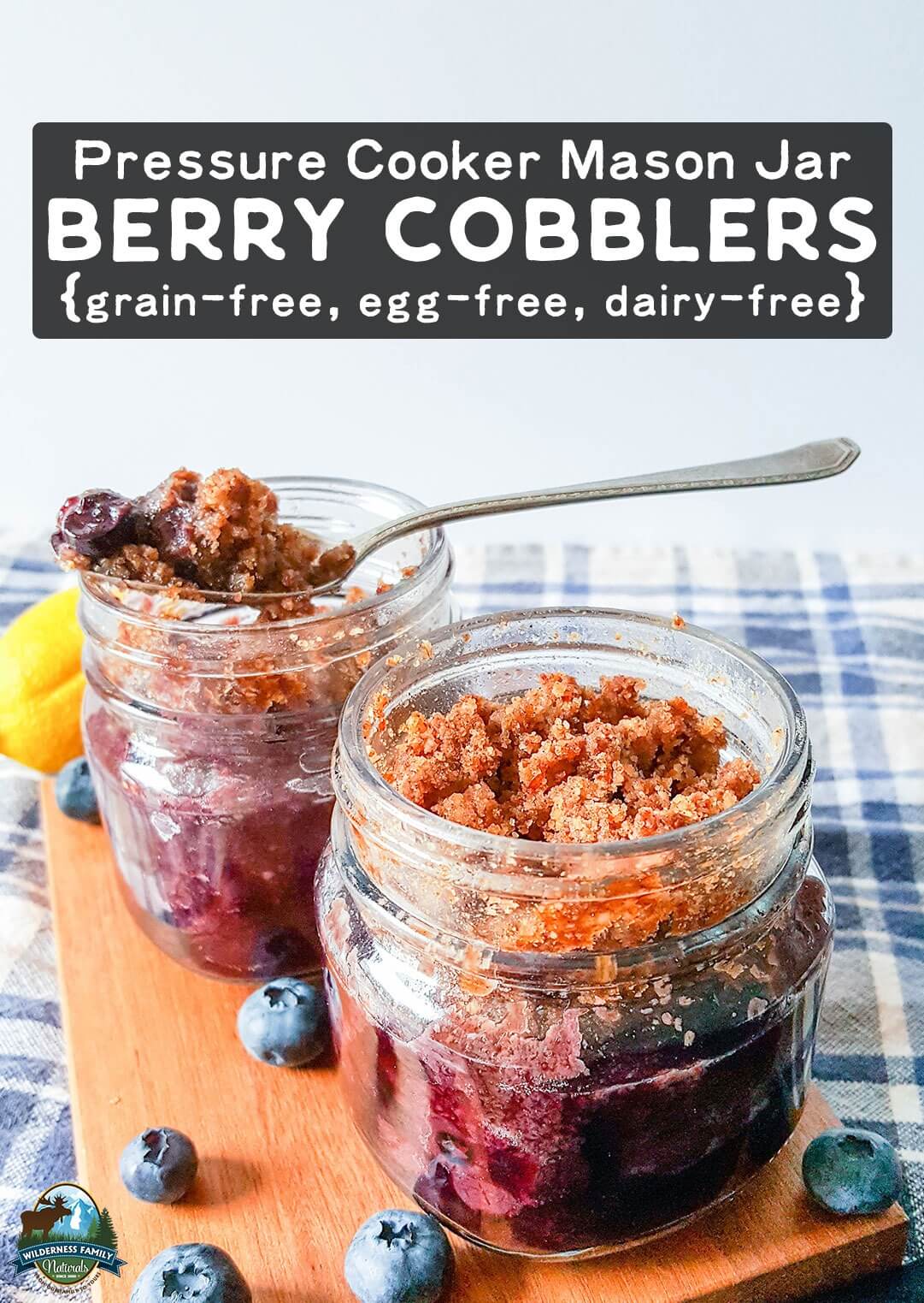 Pressure Cooker Mason Jar Berry Cobblers