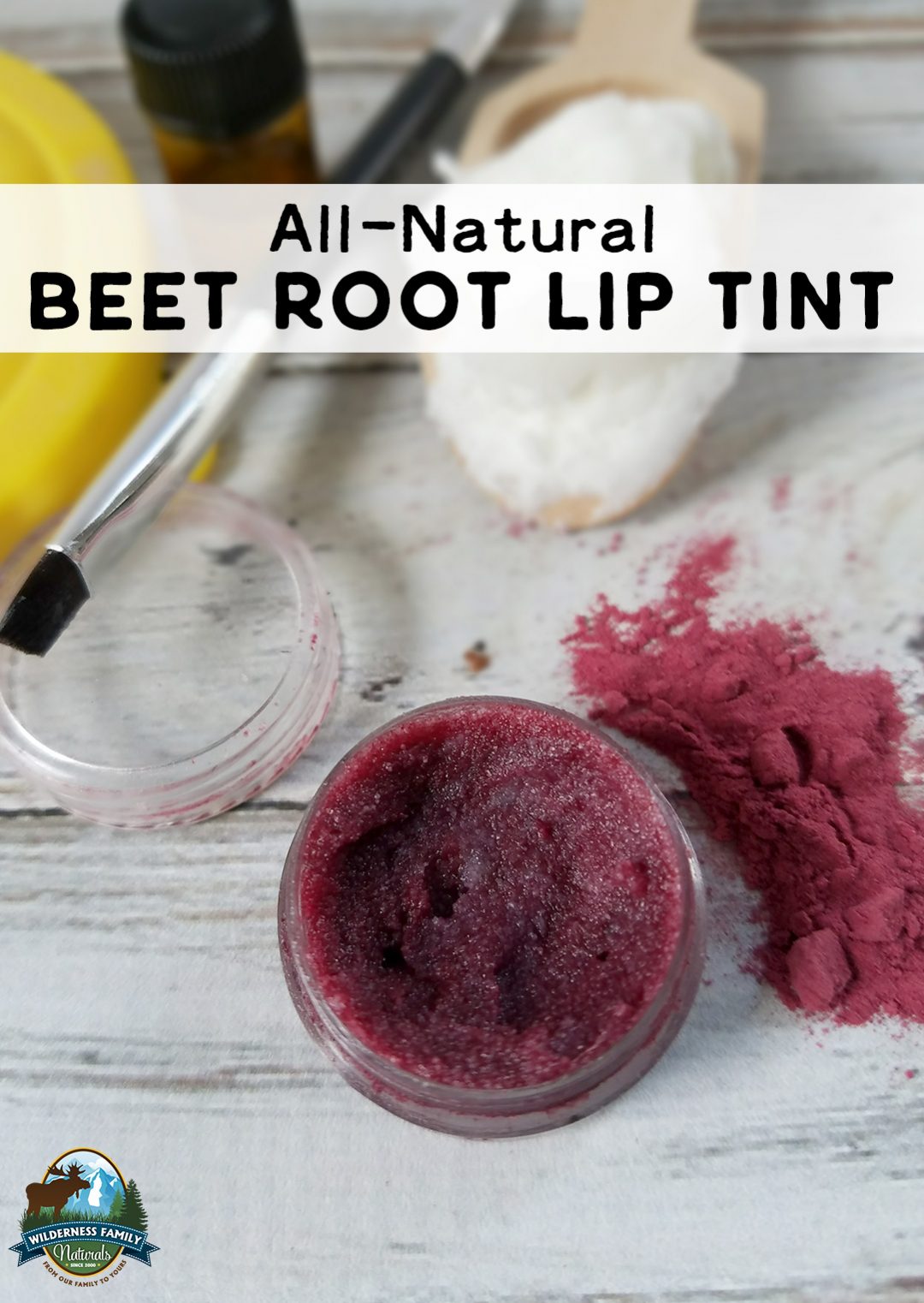 All-Natural Beet Root Lip Tint | Avoid the dangerous ingredients of commercial lipsticks and lip gloss and make your own with all-natural ingredients from your kitchen! This beetroot lip tint is safer and will give you the luscious, happy, rosy lips you're looking for with its long-lasting color! | WildernessFamilyNaturals.com