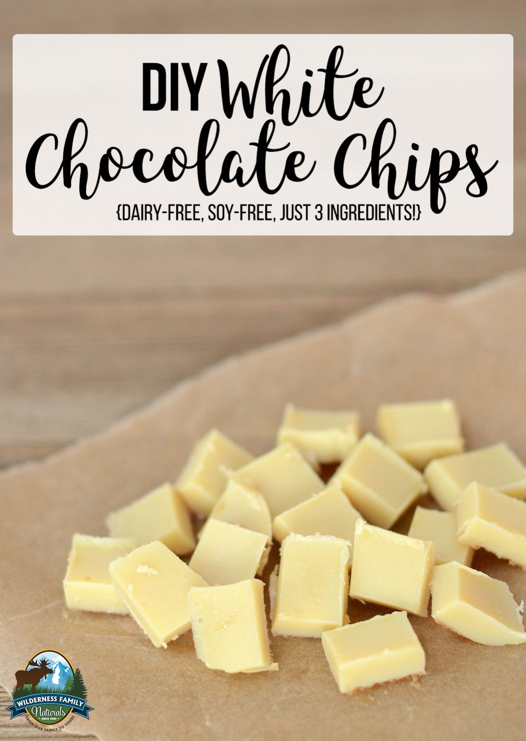 DIY White Chocolate Chips {dairy-free, soy-free, just 3 ingredients!}