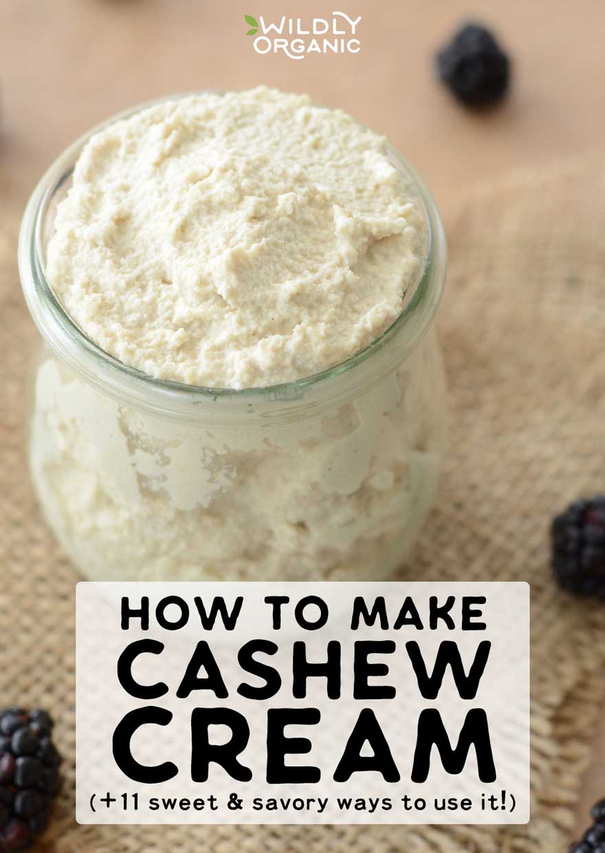 Want something creamy but need to avoid dairy? This cashew cream is the perfect addition to your dairy-free real food repertoire. Learn how to make cashew cream, then get 11 sweet and savory ideas for using it in your healthy, dairy-free or vegan dishes!