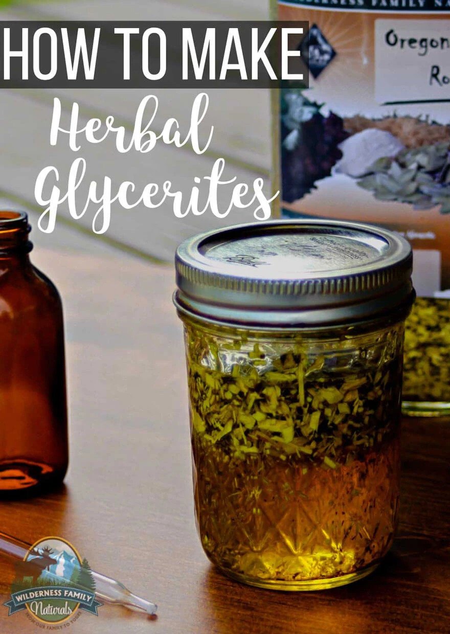 How To Make Herbal Glycerites + Ways To Use Glycerites Internally & Externally | Harness the power of herbal remedies by learning how to make herbal glycerites at home with just 2 ingredients and a little bit of time! Used both internally and externally, glycerites contain the concentrated benefits of herbs. | WildernessFamilyNaturals.com