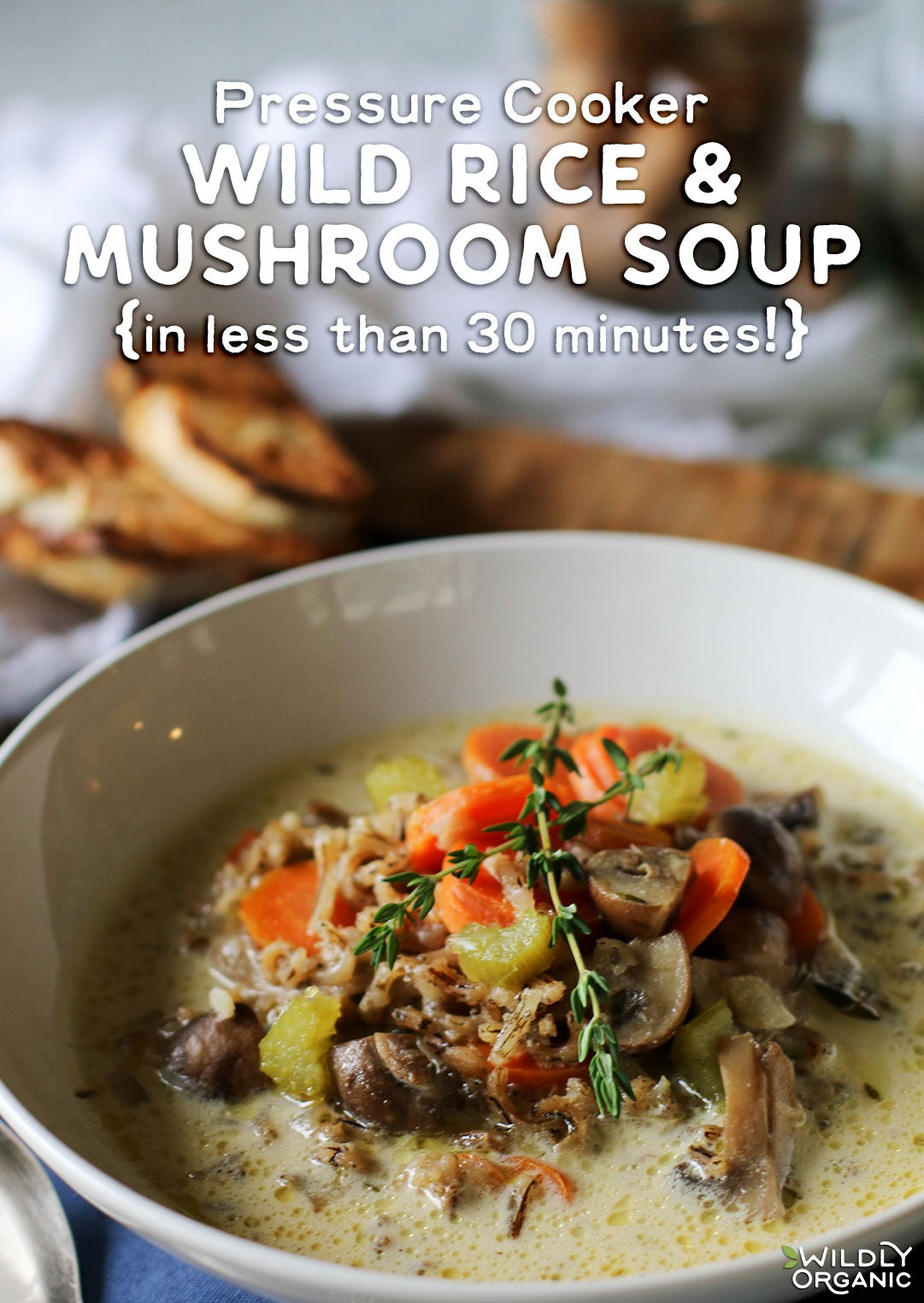 Do you struggle with getting nutritious meals on the table quickly? Sometimes it's so tempting to whip out that blue box of mac 'n cheese and call it good. Before you do, try this nutrient-dense Pressure Cooker Wild Rice and Mushroom Soup. Loaded with veggies, real wild rice, and gut-healthy bone broth, it cooks in less than 30 minutes in your pressure cooker!