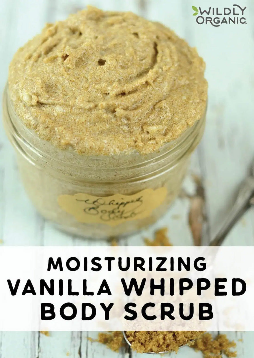 Whipped shea butter and sugar body scrub