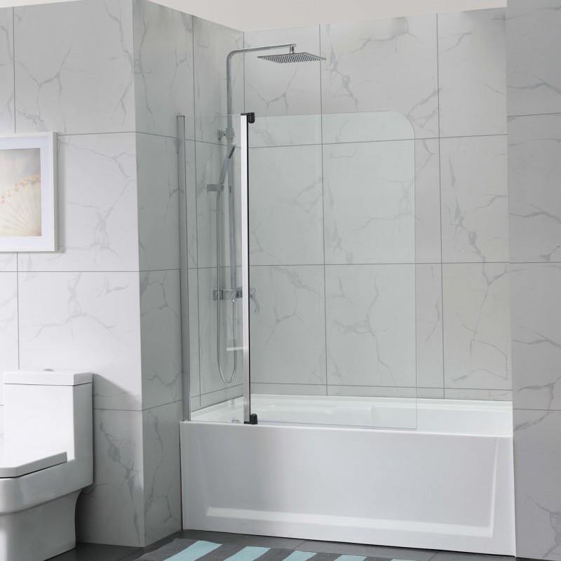 1000 X 1400 Mm Pivot Frameless Over Bath Screen Acqua Bathrooms