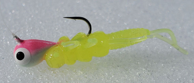 tungsten ice fishing jig with soft plastic stonefly