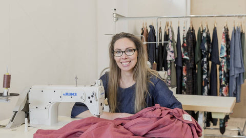 Ana at Sewing Machine