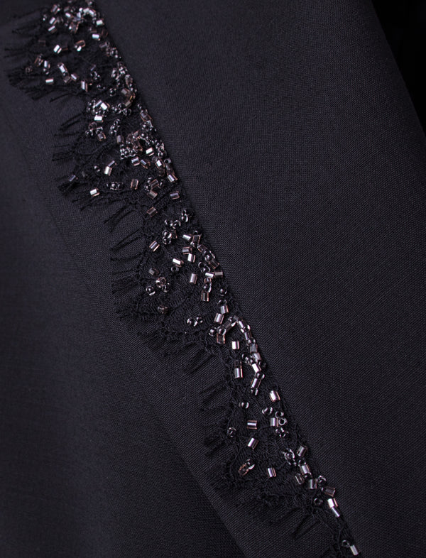 Guipure lace & beads embellished oversized jacket - FG atelier