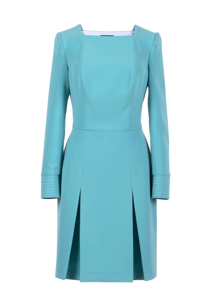 Light blue long sleeve crepe dress | FG atelier