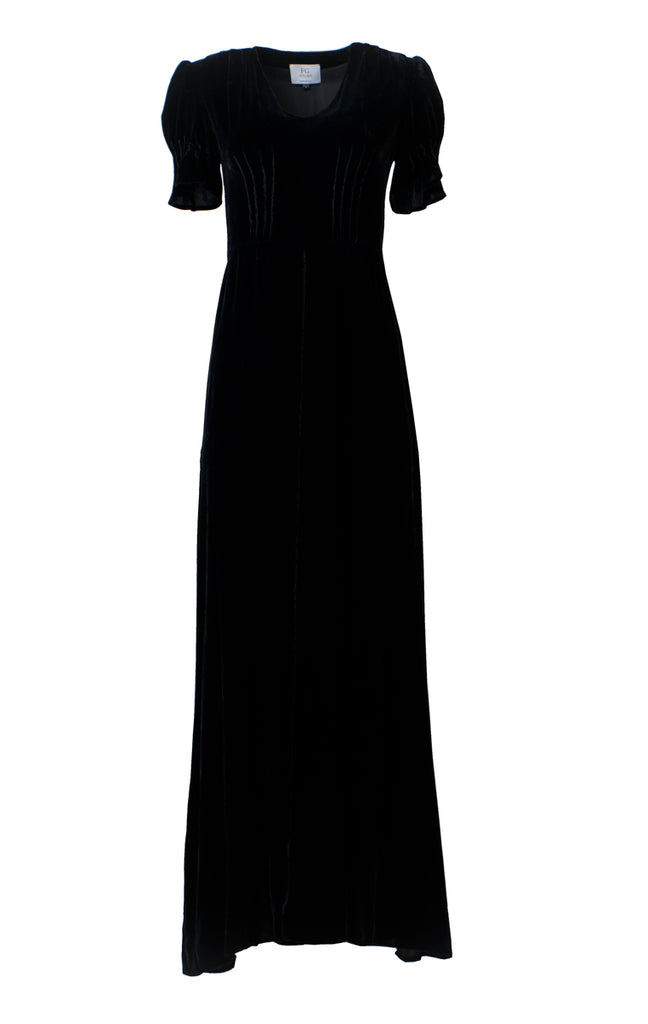 velvet black dress long