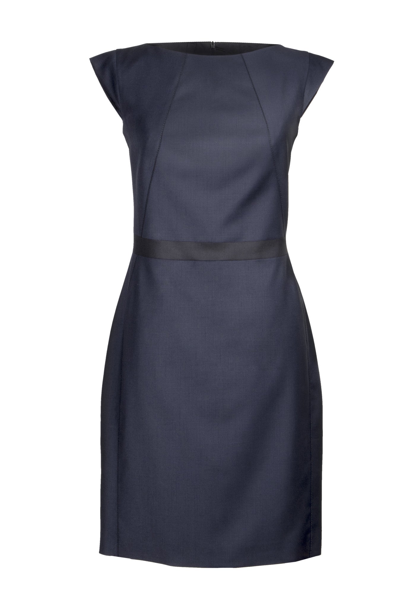 navy blue wool dress