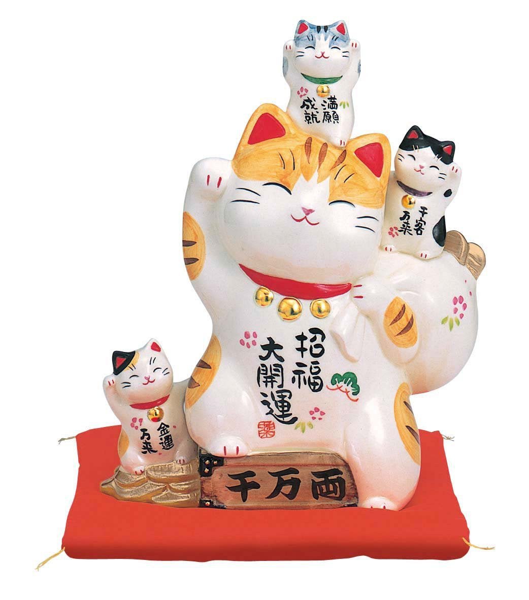 Japan Porcelain Beckoning Cat Maneki Neko Lucky Piggy Bank Am Y7448 Ri Verygoods Jp