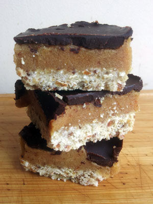 raw chocolate caramel shortbread